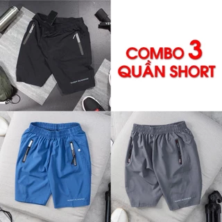 Combo 3 4 5 6 quần short nam thể thao vải gió, có khóa kéo chống nước