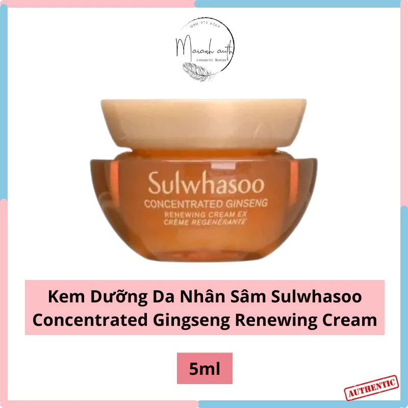 Kem Dưỡng Nhân Sâm Sulwhasoo Concentrated Ginseng Renewing Cream Giảm Lão Hóa mini 5ml