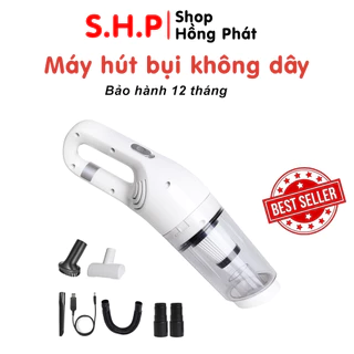 Máy hút bụi ô tô mini cầm tay không dây chính hãng - KJ02, phụ kiện đa năng hút sạch bụi bẩn, rác vụn, giường nệm