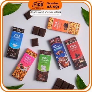 [6 VỊ NGON NHẤT] 6 Vị Milk Chocolate 20gr, Kẹo Socola sữa 50% Cacao nhân Hạt dinh dưỡng nhẫn hiệu FIGO thanh 20gr