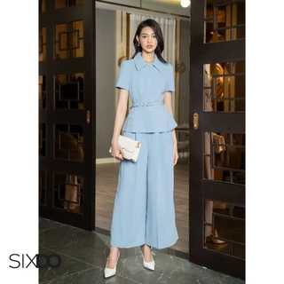 Quần công sở nữ ống rộng SIXDO (Light Blue Wide Leg Woven Pants)