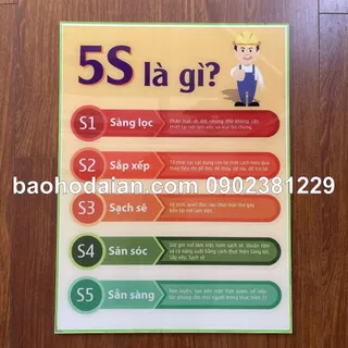 Bảng mica Quy trình tiêu chuẩn 5S KT 30 x 40cm