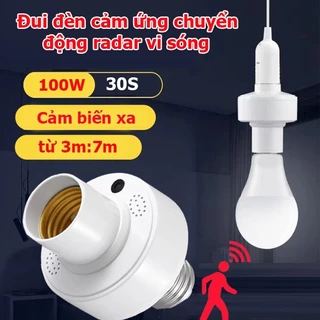 Đuôi đèn cảm biến chuyển động radar vi sóng, đui cảm ứng chuyển động tự động bật tắt đèn