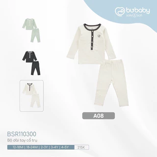 Bubaby - BU Baby - Bộ dài tay cổ trụ Siro cho bé trai bé gái từ 1 đến 5 tuổi