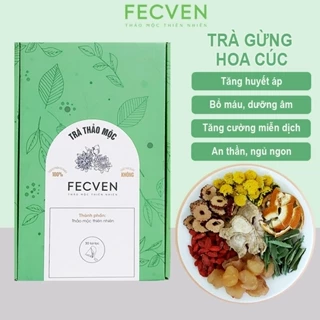 Trà Gừng Hoa Cúc Fecven - Giúp Tăng Huyết Áp, Bổ Máu, Tăng Cường Sức Đề Kháng, Làm Ấm Cơ Thể - Hộp 30 Túi Lọc