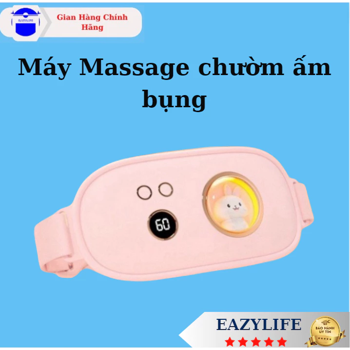 Máy Massage Eazylife, chườm ấm giảm Đau Bụng Kinh Nguyệt, Hiển Thị Nhiệt Độ Hình Thỏ Dễ Thương