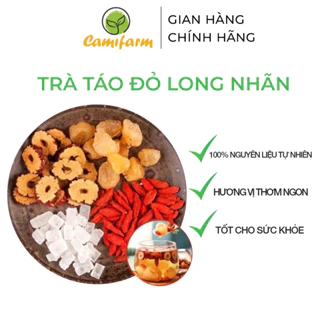 Trà Dưỡng Tâm Long Nhãn Táo Đỏ Kỷ Tử Camifarm tốt cho sức khỏe gói 10g