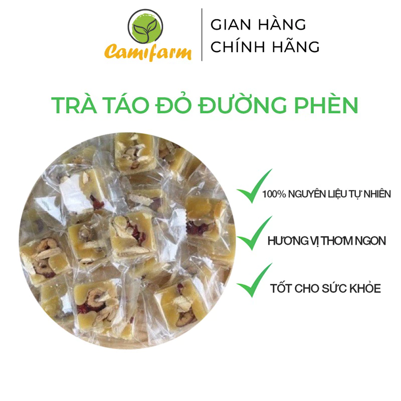 Trà gừng táo đỏ đường phèn Camifarm thanh nhiệt, hỗ trợ giảm cân, ngủ ngon