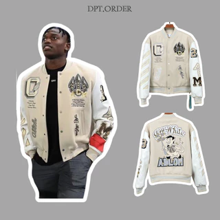 (Best Quality) Áo Varsity jacket OFF WHITE X AC Milan Hàng Cao Cấp