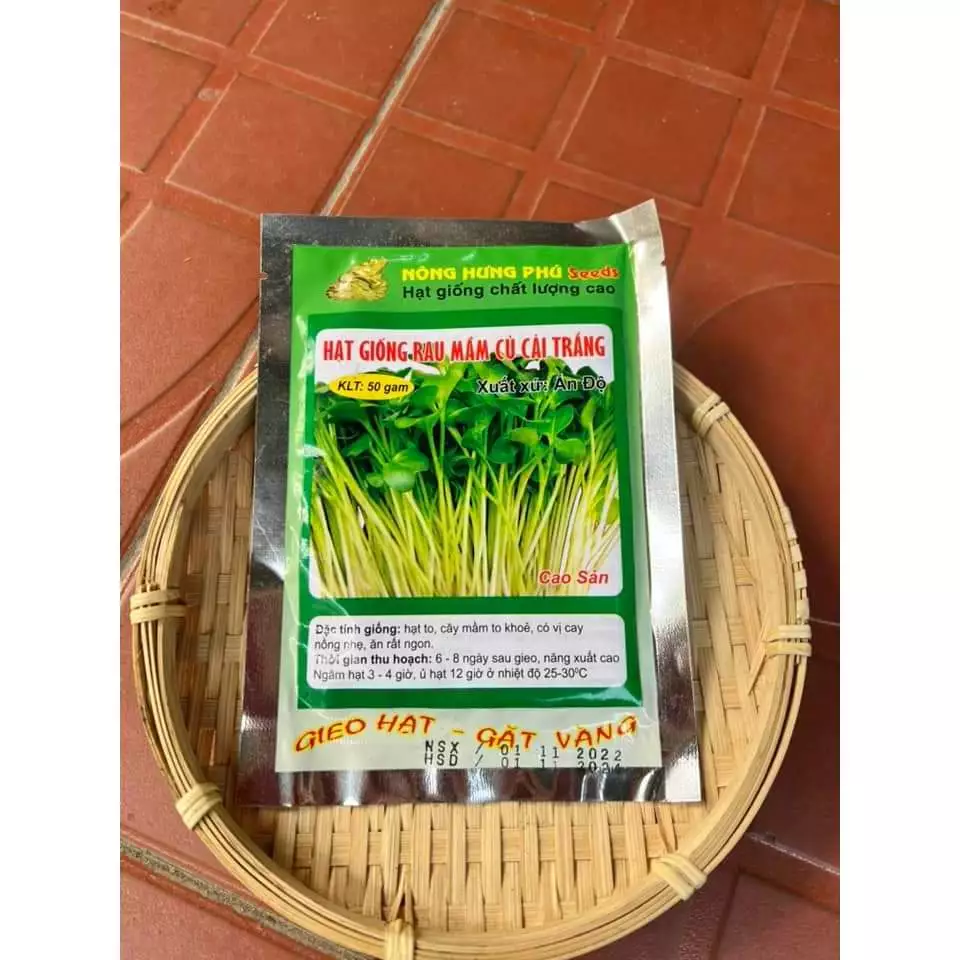 Hạt giống rau mầm củ cải trắng NHP - 50Gr