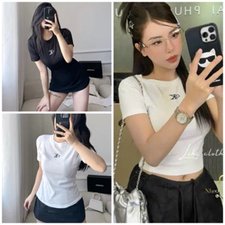 Áo Thun Baby Tee Trơn Tay Ngắn Chữ C.K màu trắng, Đen Chất Cotton Co Giãn Hottrend