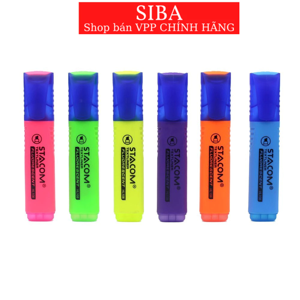 Bút đánh dấu dòng 1 đầu, bút highlight các màu Stacom HL108 nét bút 5mm