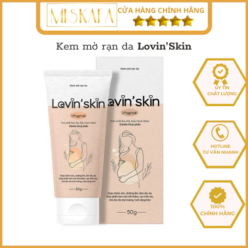 Lovin Skin - Kem mờ rạn da cho mẹ bầu Lovin'Skin, Giúp ngăn ngừa rạn da, làm mờ vết rạn do bầu hoặc tăng cân nhanh (50g)