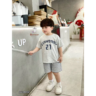 Set bộ quần áo bé trai Bernie FASHION áo cotton, quần da cá mềm mát