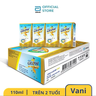 Thùng sữa pha sẵn Grow Hương vani 110ml 48 hộp hàng công ty