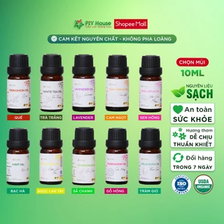 Tinh Dầu Thơm Phòng 10 ML Nguyên Chất Cao Cấp PTY HOUSE, Từ Thiên Nhiên, Xông Phòng, Đuổi Mũi, Thư Giãn, Dễ Ngủ, An Toàn