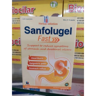 Gel thảo dược Sanfolugel Fast - hỗ trợ cắt cơn đâu dạ dày tức thì hộp 15 gói