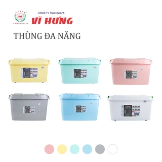 Thùng Nhựa Đa Năng Có Bánh Xe 20L 35L 55L 90L 120L 150L Nhựa Vĩ Hưng