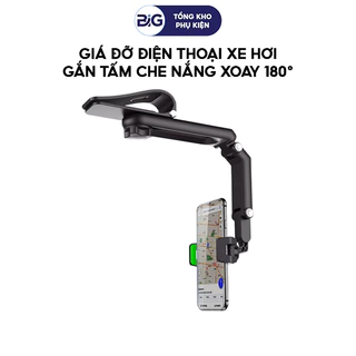 Giá đỡ điện thoại gắn tấm che nắng xe hơi đa năng xoay 180 độ