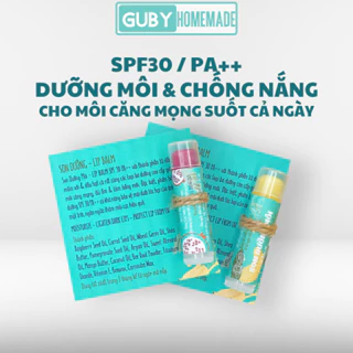 Son Dưỡng Môi Chống Nắng LIP BALM SPF30++ Bảo Vệ Môi & Cấp Ẩm Chuyên Sâu - handmade By Guby Homemade