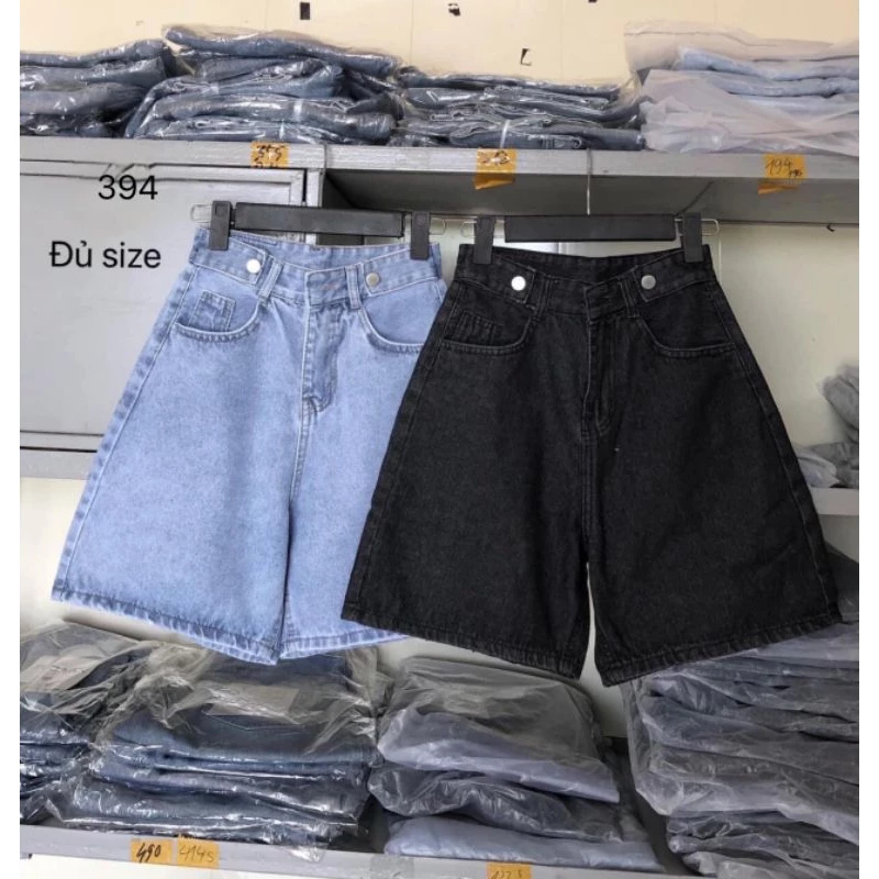 Quần jean ngố đùi dáng xòe,Quần short bò phom chữ A