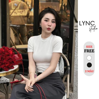 LYNC studio - Áo thun nữ cổ tròn cộc tay chất thun co giãn ôm sát cơ thể LCA0281A