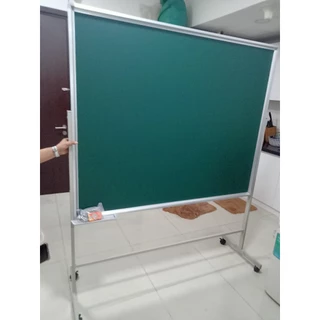 BẢNG TỪ XANH DI ĐỘNG  2 MẶT LẬT TRẮNG + XANH KẺ TIỂU HỌC 80 X 120CM KÈM PHỤ KIỆN