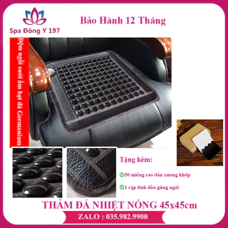 [Bảo Hành 12 Tháng] Thảm Đá Nhiệt 45x45 cm TẶNG cao dán thảo dược xương khớp, cặp tinh dầu gừng ngải