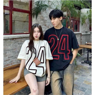 Áo Thun Form Rộng Nam Nữ Unisex Chất Cotton Dày Dặn In Số 24