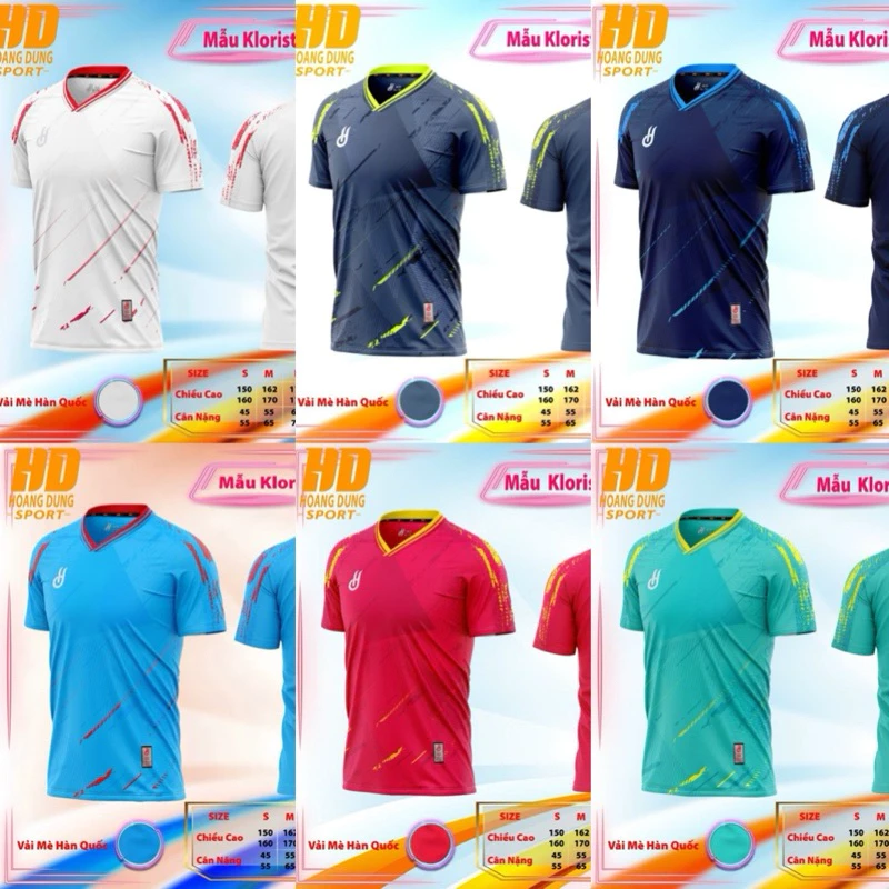 Bộ quần áo đá bóng, đồ đá banh HD Klorist siêu đẹp chất vải mè mềm mịn thoáng mát