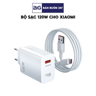 Bộ Sạc Nhanh 120W Cho XIAOMI - Redmi - Poco - XIAOMI Mi - Xiaomi K - Chuẩn USB - Type C- Dùng cho các máy Adroid