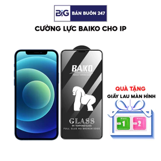 Cường lực Baiko Full màn Chống bụi màng loa iphone 6 7 8 6P 7P 8P X Xr Xsm 11 12 13 14 pro max 14 plus