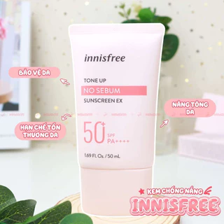 Kem Chống Nắng Nâng Kiềm Dầu Innisfree Tone Up No Sebum / Intensive Triple-Shield 50ml