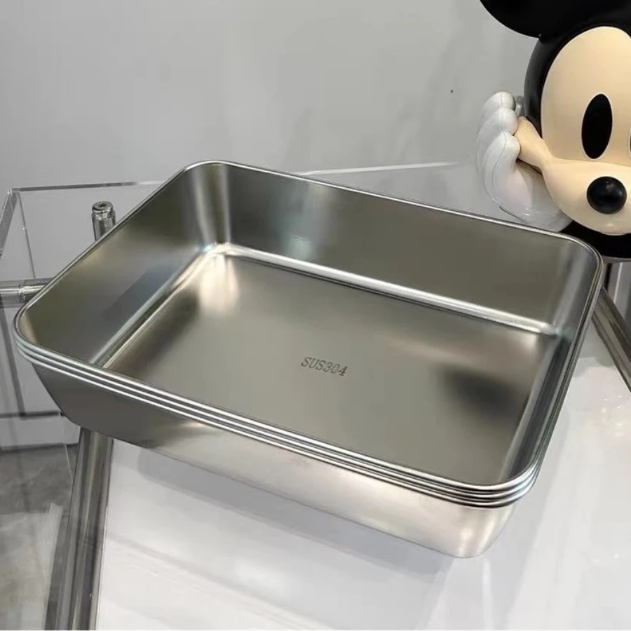 KHAY ĐỰNG INOX 304 CÓ NẮP ĐẬY ĐỰNG THỨC ĂN BẰNG CỠ LỚN 25x20cm CÓ LẮP ĐẬY. KHAY INOX 304 ĐỰNG THỰC PHẨM CAO CẤP TIỆN LỢI