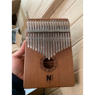 Đàn Kalimba gỗ nguyên khối 17 phím tặng kèm  túi đựng, khăn lau, giấy dán nốt nhạc