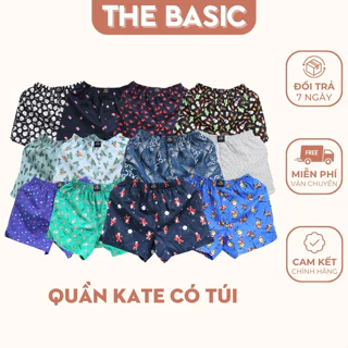 Quần Short Có Túi The BASIC Chất Kate Cotton Co Giãn, Tiện Lợi, Vận Động Thoải Mái