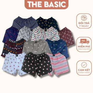 Quần short nam nữ Combo 10 quần đùi Cotton mặc ngủ nhà THE BASIC, chất vải thoáng mát, thoải mái