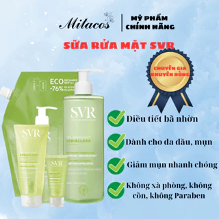 Sữa rửa mặt SVR Gel Moussant cho da dầu mụn loại bỏ tế bào da chết 55ML 200ml 400ml NCC MItacos