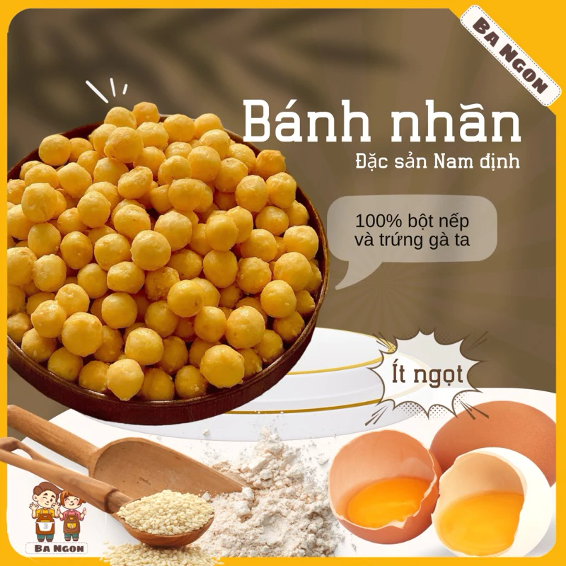 Bánh Nhãn đặc sản Nam Định - làm từ bột nếp và trứng gà ta cực thơm ngon - Bánh ít ngọt, giòn tan