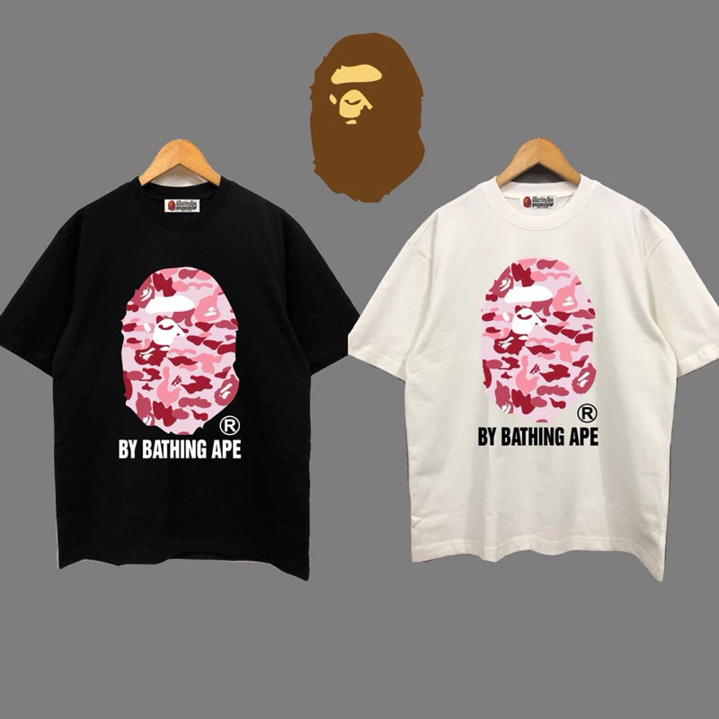 Áo thun BAPE logo hồng cao cấp 100% cotton co dãn 2 chiều - Full bọc tag