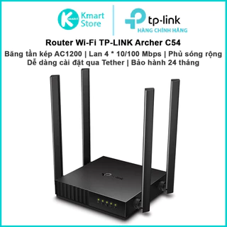 Router WIFI TP-LINK Archer C54 / Archer C64 | Băng tần kép AC1200 | Vùng phủ sóng rộng | Bảo hành 24 tháng