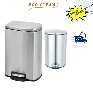 Thùng rác inox chân đạp giảm chấn, chống vân tay 8L