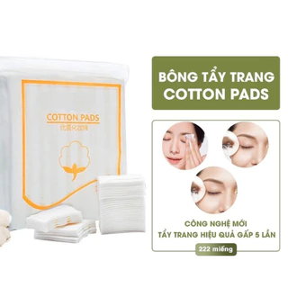 Bông Tẩy Trang 3 Lớp Chất Liệu Cotton Dày Dặn Không Sơ Gói 222 Miếng Sợi Bông Tự Nhiên Mềm Mịn Thấm Hút Nước