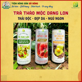 Trà  Lạc Tiên  Đậu Săng ngủ ngon, Trà thảo mộc đọt Chùm Bao dễ ngủ đẹp da dạng lon tiện lợi The Moshav Farm