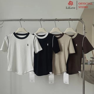 Áo Phông Nữ Dáng Suông Rộng Thêu Hình Ngựa Chất Mềm Mát QC Liilove Shop PG78