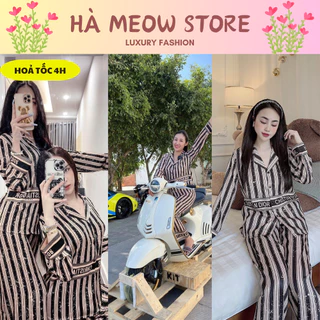 Đồ bộ ngủ nữ HOTTREND Pijama lụa cao cấp mặc nhà tay dài siêu cute dễ thương thiết kế in 5D sắc nét mềm mịn mát