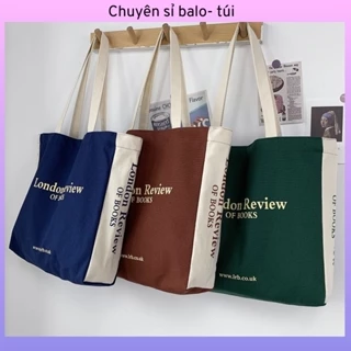 Túi tote mẫu mới 2024,túi vải canvas phong cách Hàn quốc, có khóa miệng ngăn phụ bên trong thời trang ulzzang-Haka stor