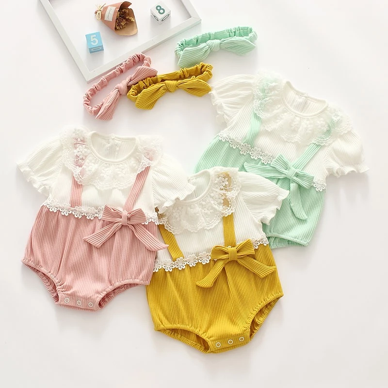 Bodysuit cho bé gái, Set kèm phụ kiện dễ thương cho bé từ 4-12kg.