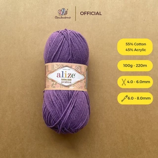 Cuộn len cotton Cotton Gold Pratica hãng Alize Yarns đan móc thú, áo khoác đẹp