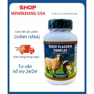 Viên Trắng Da Xóa Nám Nhau Thai Cừu Nuhealth của Mỹ Sheep Placenta Concentrate 100 VIÊN